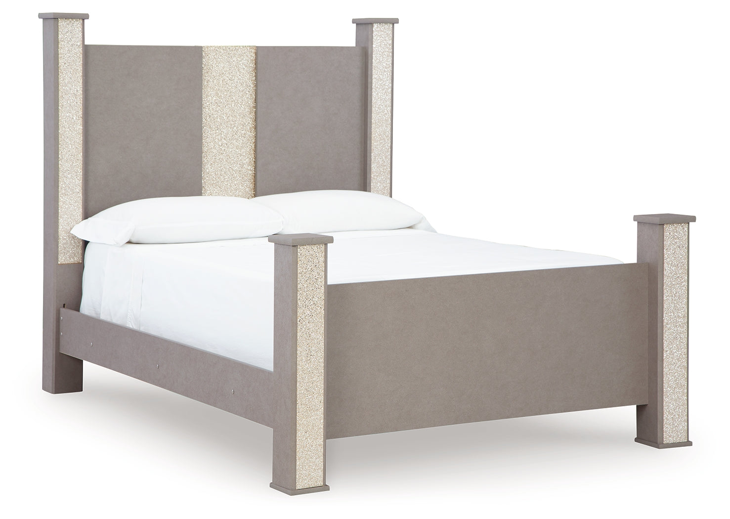 Surancha Queen Poster Bed and 2 Nightstands