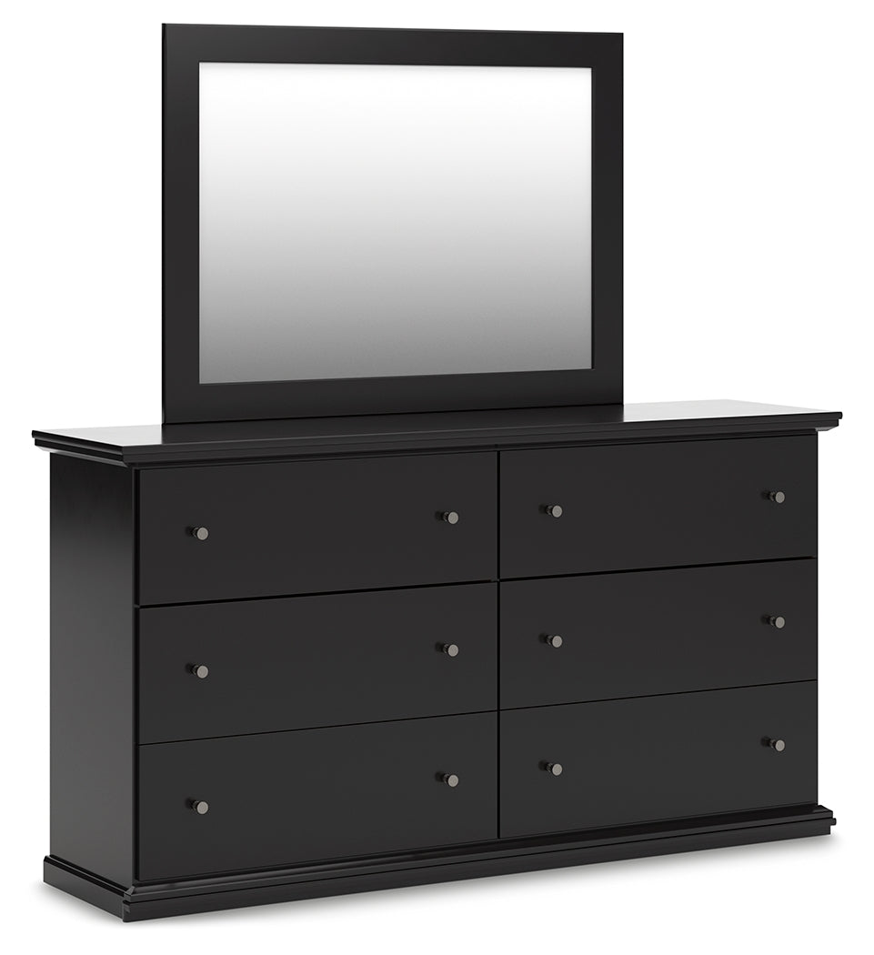 Maribel King Panel Bed with Dresser and Mirror