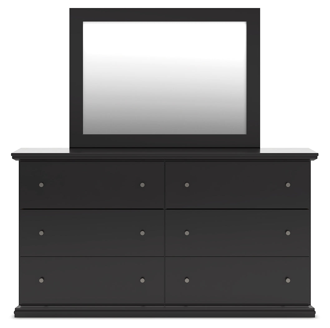 Maribel Queen Panel Bed with Dresser and Mirror