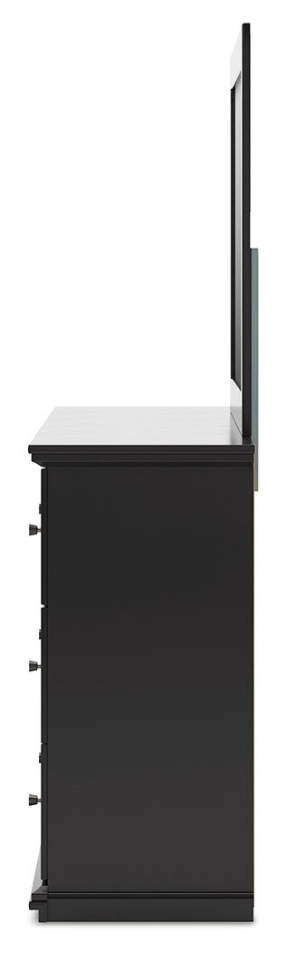 Maribel Queen Panel Bed with Dresser, Mirror and Nightstand