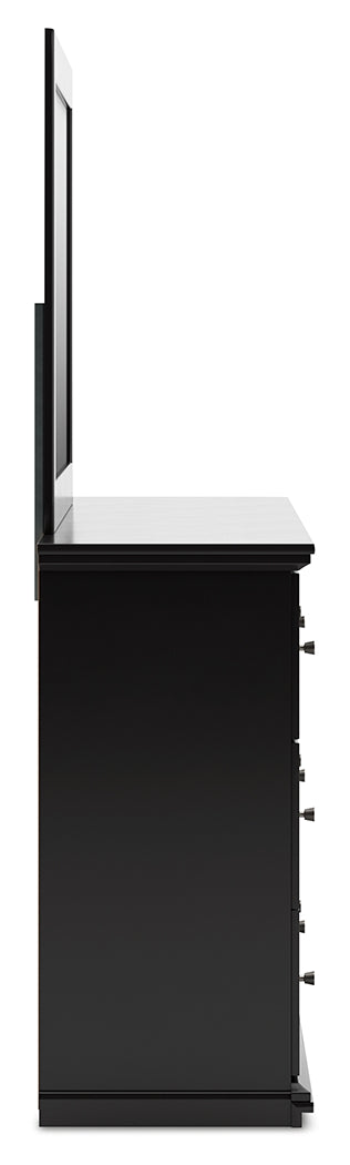 Maribel Queen Panel Bed with Dresser and Mirror