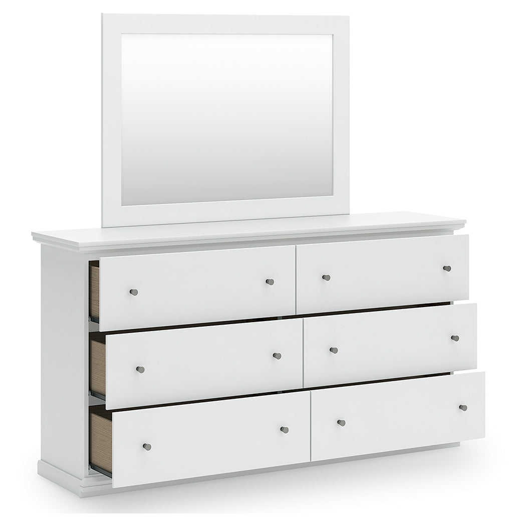 Bostwick Shoals Queen Panel Bed with Mirrored Dresser, Chest and 2 Nightstands