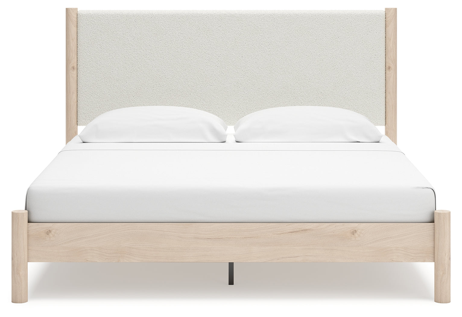 Cadmori King Upholstered Panel Bed, Dresser, Mirror and Nightstand