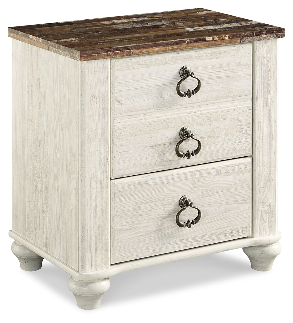 Willowton King Sleigh Bed, Dresser, Mirror, Chest and Nightstand