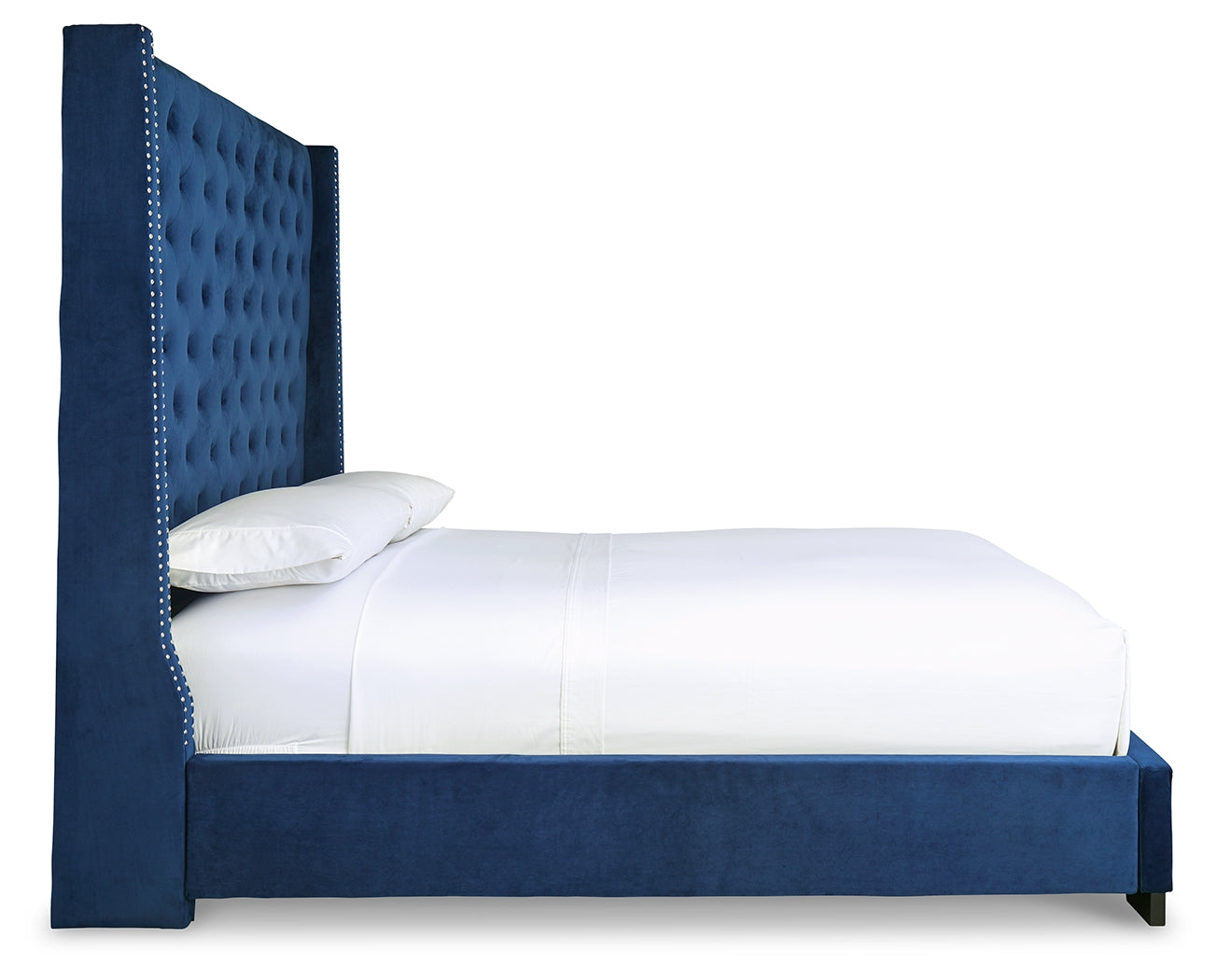 Coralayne Queen Upholstered Bed with Mirrored Dresser and Nightstand