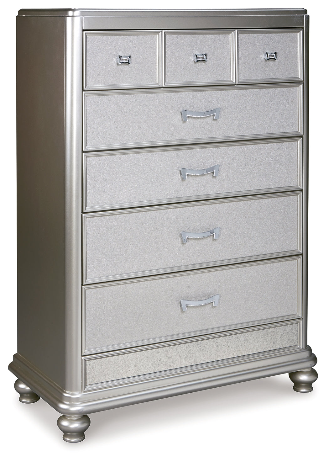 Coralayne Queen Upholstered Bed, Dresser, Mirror, Chest and Nightstand