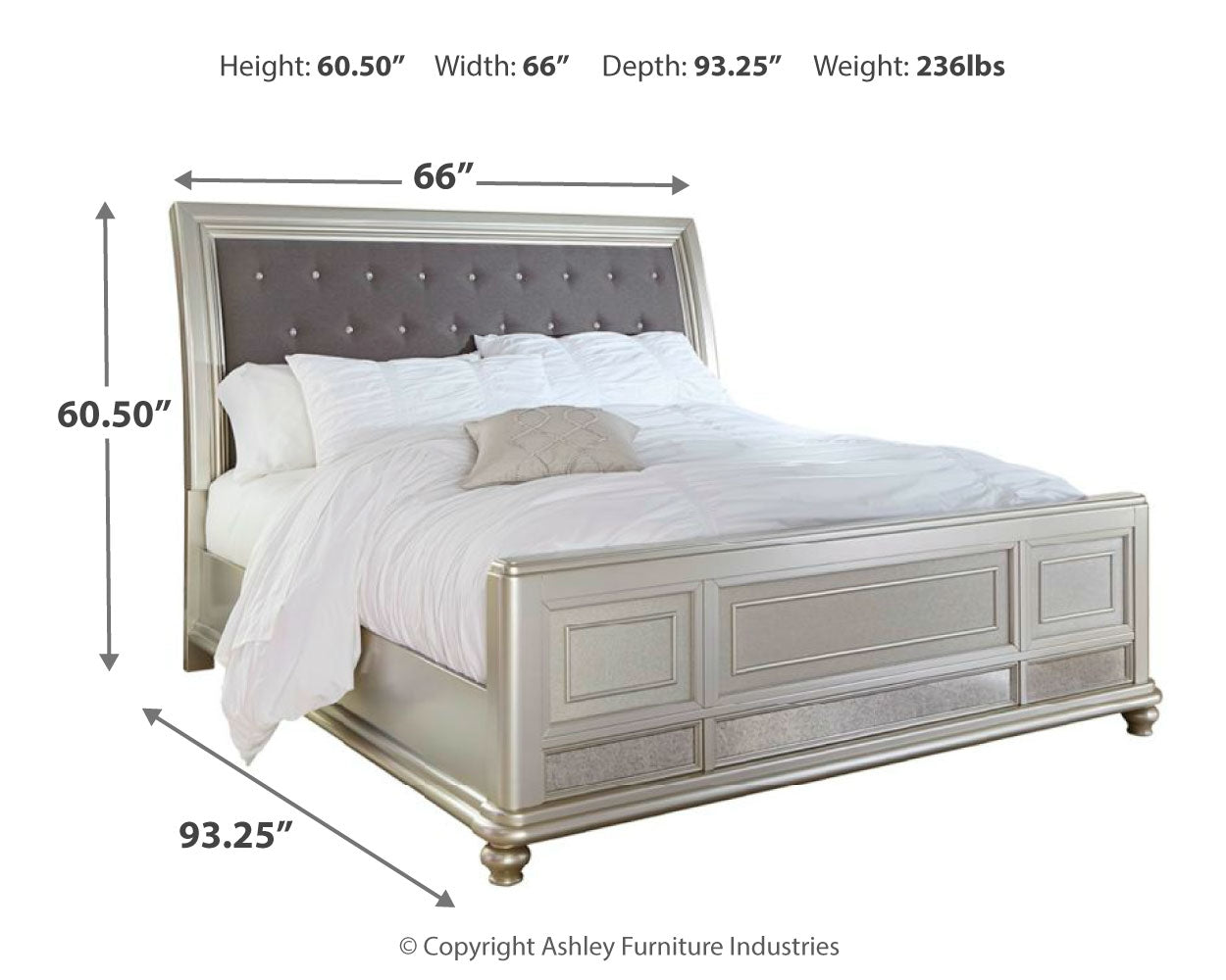 Coralayne Queen Panel Bed, Dresser, Mirror and Nightstand