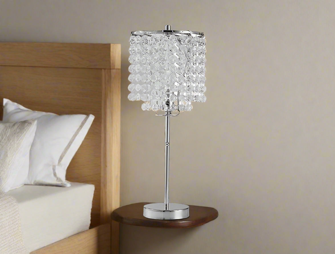 Chrome Table Lamp 19"