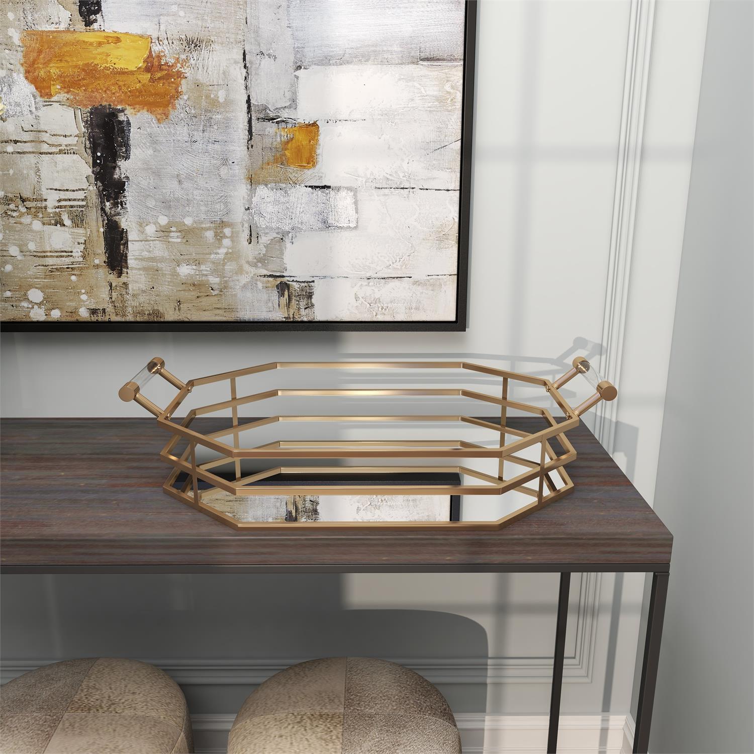CosmoLiving by Cosmopolitan Gold Mirrored Decor Tray