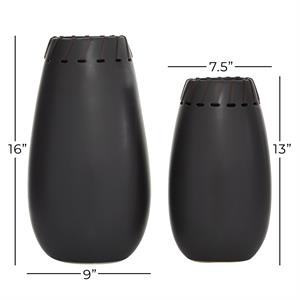 Cut Out Patterns Ceramic Vase Set of 2