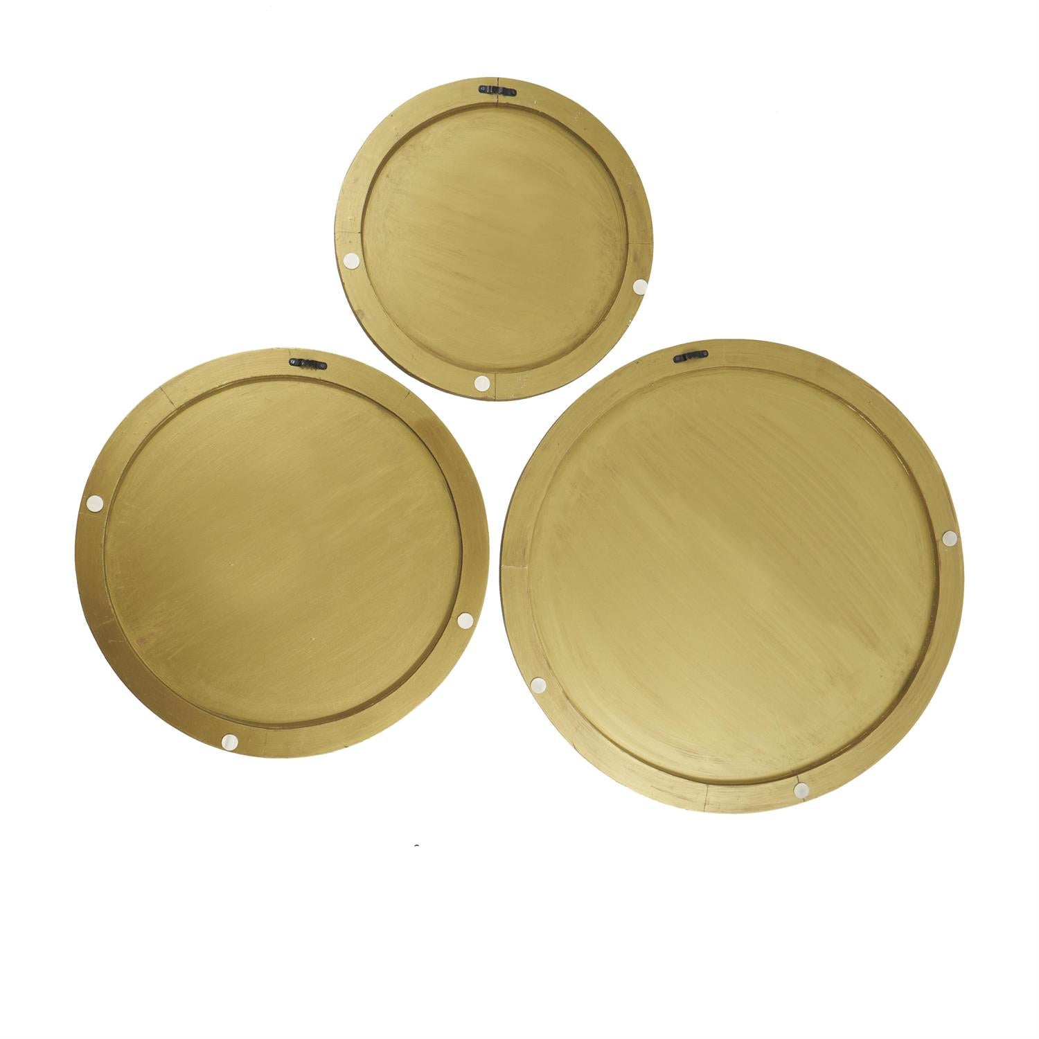Gold Wooden Plate Wall Decor, Set of 3