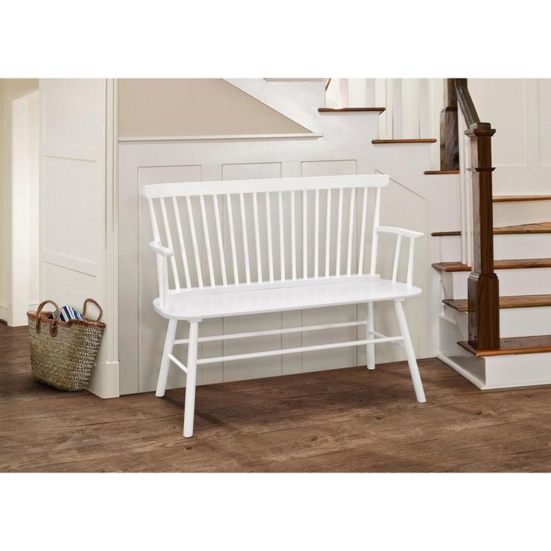 Jerimiah Spindleback Bench White