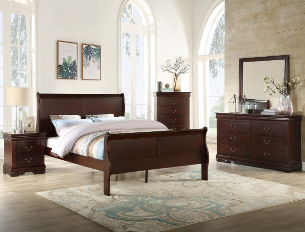 Louis Philip Queen Headboard/Footboard Cherry