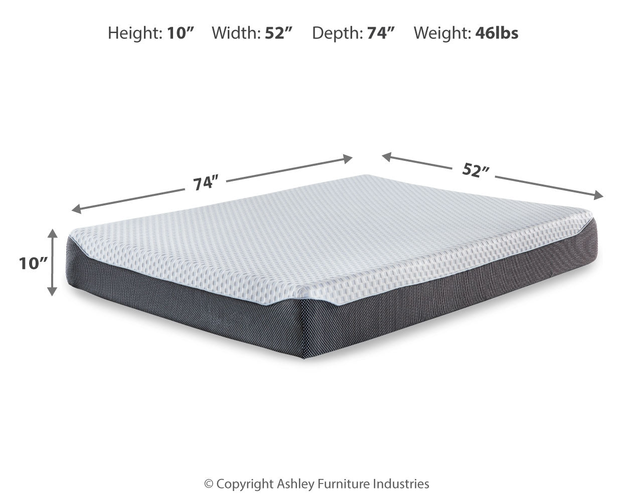 10 Inch Chime Elite Full Memory Foam Mattress in a box