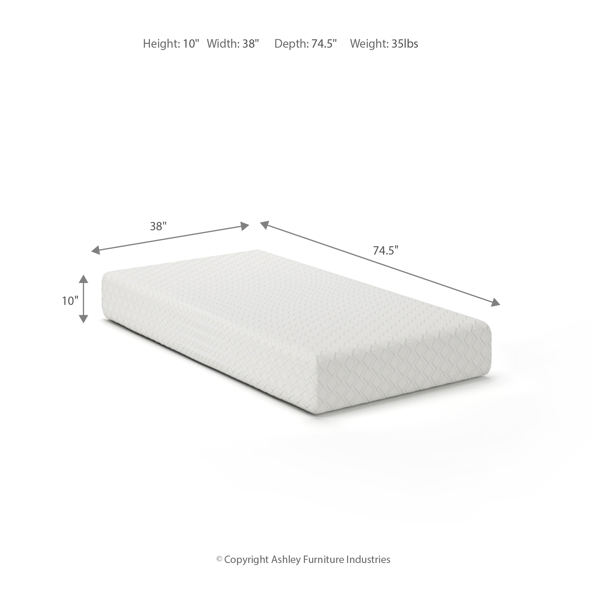 10 Inch Chime Memory Foam Twin Mattress in a Box
