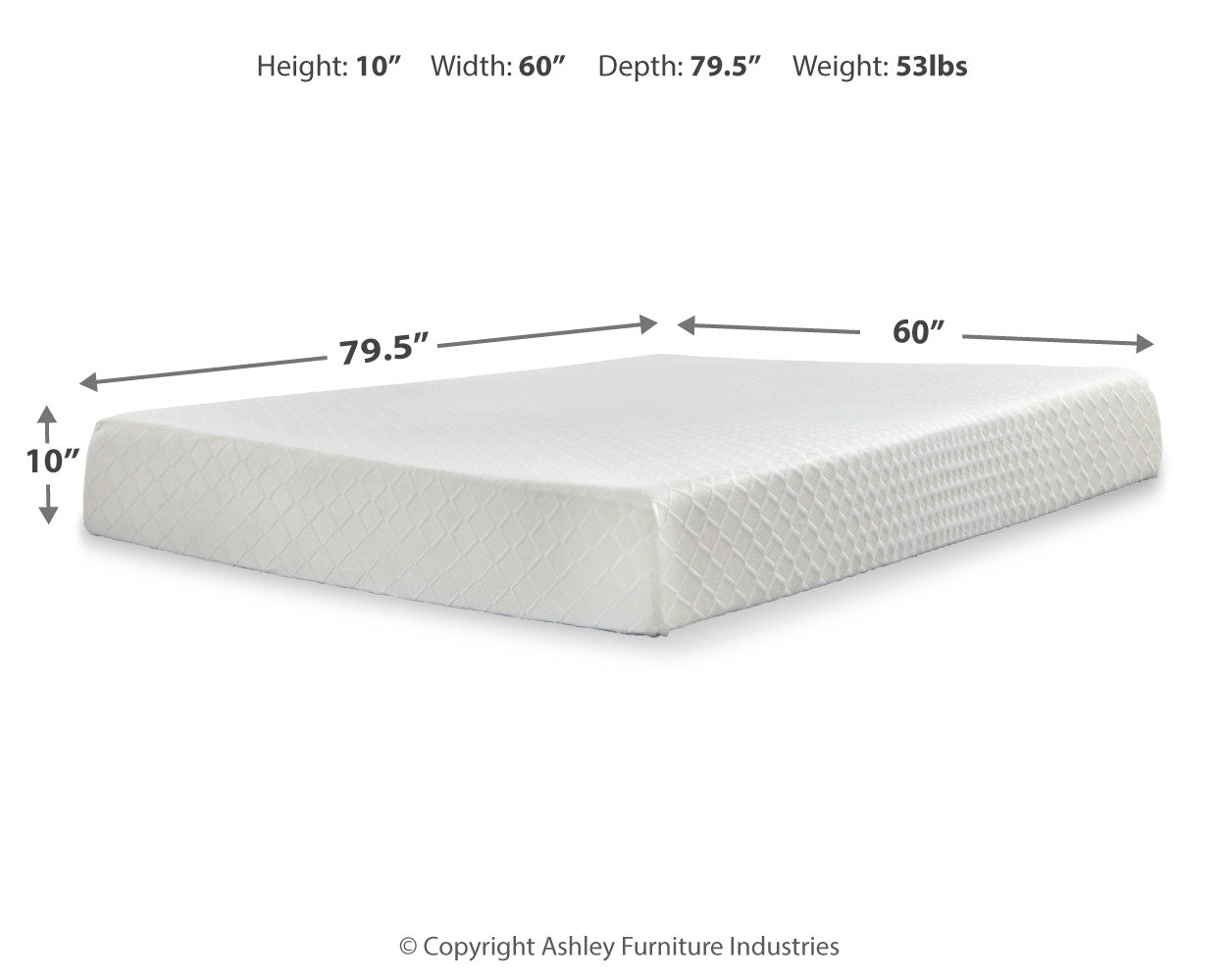 10 Inch Chime Memory Foam Queen Mattress in a Box
