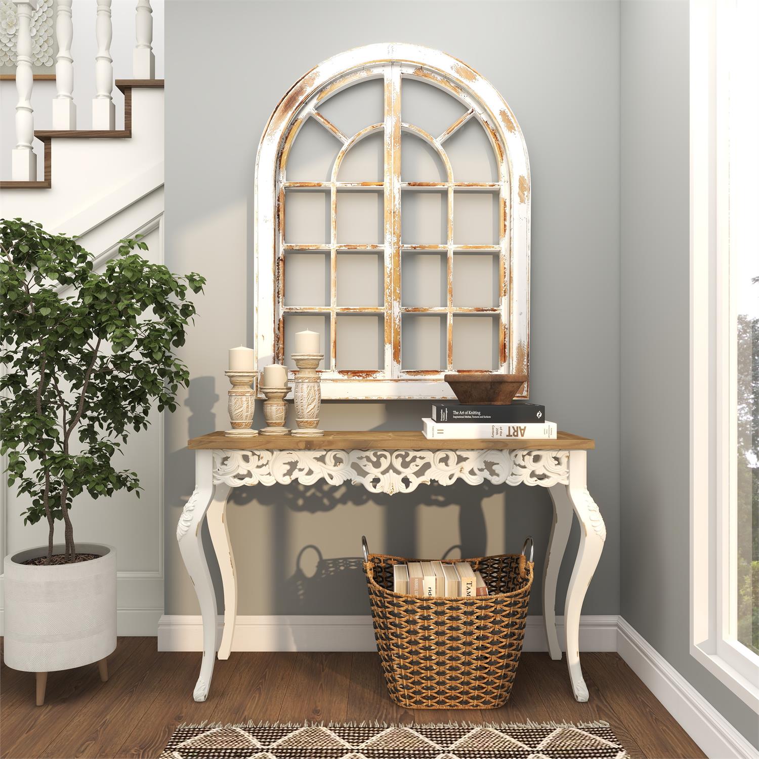 Rustic Scroll Console